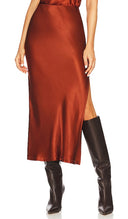 Enza Costa Women Satin Bias Cut Skirt Basic Red S