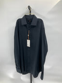 Quince Men's Organic Cotton Cashmere Dress Shirt Black Sleeved Top L
