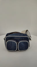 Michael Kors Womens Jet Set Medium Denim Crossbody Bag With Case For Apple s