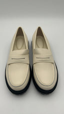Quince Womens Italian Leather Lug Sole Loafer Bone Shoes 9