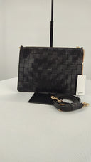 Quince Women Italian Leather Handwoven Convertible Crossbody Bag Black OS