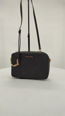 Michael Kors Womens Jet Set Large Saffiano Leather Crossbody Bag Black Bags