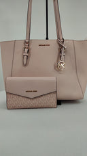 Michael Kors Womens Charlotte Large Saffiano Leather 3-In-1 Tote Bag Pink Bags