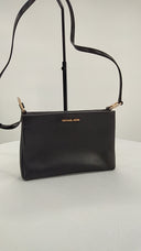 Michael Kors Womens Trisha Medium Pebbled Leather Crossbody Bag Black Bags
