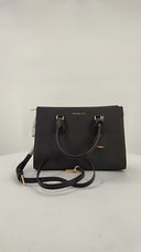 Michael Kors Womens Medium Cntr Zip Satchel Black Bags