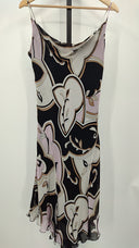 Sangria Womens Spaghetti Strap Printed Mini Dress Black 10