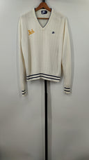 Nike Mens V-Neck Long Sleeve Sports Sweater Cream Sleeved Top L