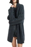 Allsaints Women Tessa Long Cardigan Sleeved Top Gray XS