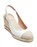 Cole Haan Women Slip On Slingback Espadrille Wedge Sandals White 10.5