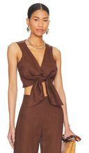 Faithfull The Brand Women Dalaila Tie Top Sleeved Brown M