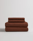 Quince Home European Linen Sheet Set Bordeaux Bedding Queen
