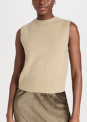 Vince Women Crew Neck Shell Pullover Sleeved Top Brown S