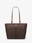 Michael Kors Women Jet Set Medium Logo Pocket Tote Bag Brown OS