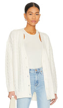 Olivia Women Bradford Cable Grandpa Cardigan Sleeved Top White M