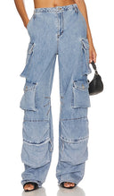 Afrm Women Parker Cargo Pant Jeans Blue 25