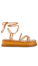 Schutz Women Athena Flat Sandal Shoes Gold 8.5