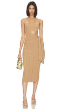 Camila Coelho Women Katell Wrap Tie Midi Dress Basic Sleeved Tan M