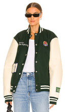 Danzy Women Varsity Jacket In Hunter Suit Green M