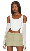 By.Dyln Women Aria Corset Top Sleeved White S