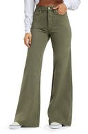 Good American Women Waist Palazzo Jeans Green 16