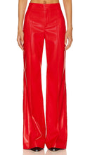Olivia Women Dylan Faux Leather Pants Red 6