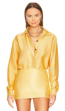 Savannah Morrow Women Maia Blouse Sleeved Top Yellow S