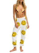 Aviator Nation Women Smiley Repeat Sweatpants White XS