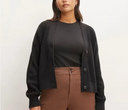 Everlane Women The Boxy Cardigan Sleeved Top Black M