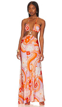 Cin Women Galaxy Maxi Dress Orange L