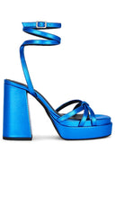 Intentionally Blank Women X Revolve Detroit Platform Sandal Shoes Blue 7