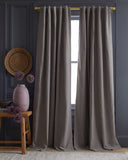 Quince Home Cotton Slub Room Darkening Curtain Grey 48x84