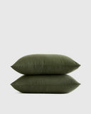 Quince Home European Linen Sham Set Pine Bedding Standard