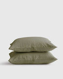 Quince Home European Linen Sham Set Willowleaf Bedding Standard