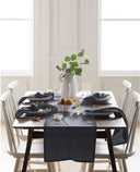 Quince Home European Linen Table Runner 16X108 Charcoal