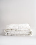 Quince Home European Linen Box Quilt White Bedding King/Cal King