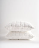 Quince Home European Linen Box Quilted Sham Set White Bedding Standard