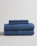 Quince Home European Linen Sheet Set Indigo Blue Bedding Queen