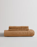 Quince European Linen Fitted Sheet Set Terracotta Bedding Cal King