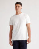 Quince Men's 100% Organic Cotton Slub Crewneck Tee Classic White Sleeved Top M