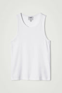 COS Men's Slim Ribbed Cotton Tank Top White Sleeved XS
