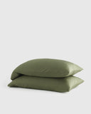 Quince Bamboo Pillowcase Set Olive Bedding King