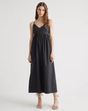 Quince Womens 100% Organic Cotton Sleeveless Maxi Dress Black Sleeved XS Revive