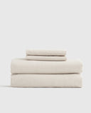 Quince Home Mongolian Cashmere Cotton Sheet Set Natural Bedding King