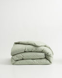 Quince Classic Organic Percale Duvet Cover Sage Bedding King/Cal King
