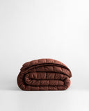 Quince Home European Linen Box Quilt Bordeaux Bedding Twin