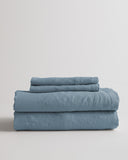 Quince Home European Linen Sheet Set Dusty Blue Bedding King