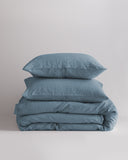 Quince Home European Linen Duvet Cover Set Dusty Blue Bedding King/Cal King