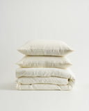 Quince European Linen Duvet Cover Set Ivory Bedding Cal King