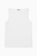 COS Women's Boat-Neck Tank Top White Sleeved XS
