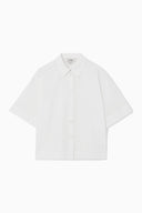 COS Women's Boxy Short-Sleeved Poplin Shirt White Sleeved Top 14